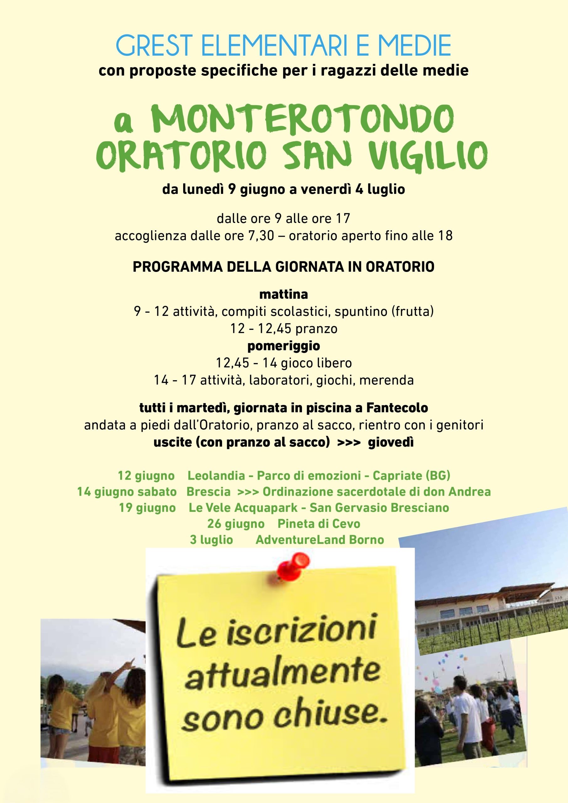 Iscrizioni chiuse 2025 GREST2 Monterotondo